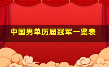 中国男单历届冠军一览表