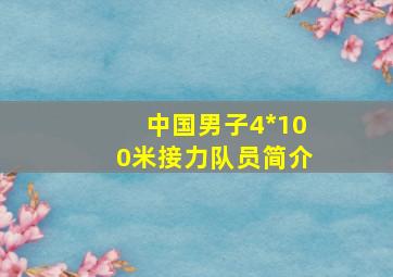 中国男子4*100米接力队员简介