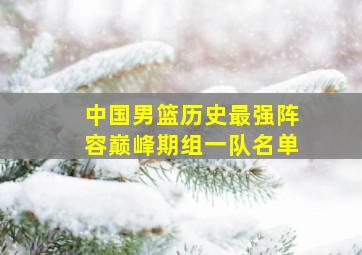 中国男篮历史最强阵容巅峰期组一队名单