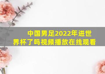 中国男足2022年进世界杯了吗视频播放在线观看