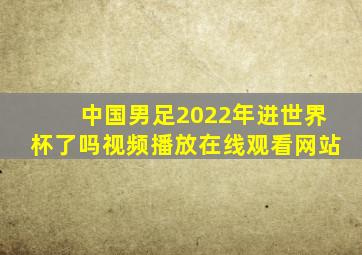 中国男足2022年进世界杯了吗视频播放在线观看网站