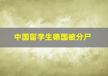 中国留学生德国被分尸