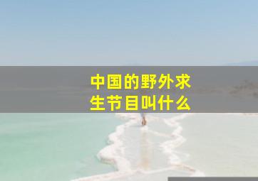 中国的野外求生节目叫什么