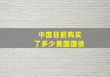 中国目前购买了多少美国国债