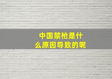 中国禁枪是什么原因导致的呢