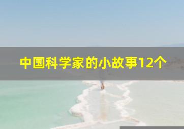 中国科学家的小故事12个