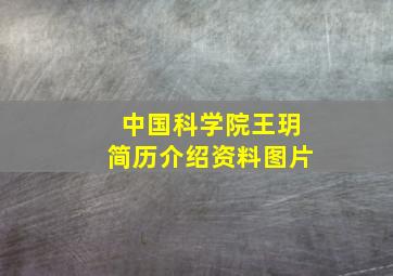 中国科学院王玥简历介绍资料图片