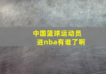 中国篮球运动员进nba有谁了啊