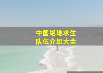 中国绝地求生队伍介绍大全