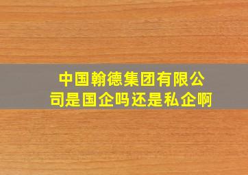 中国翰德集团有限公司是国企吗还是私企啊