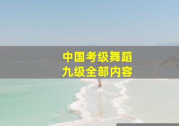 中国考级舞蹈九级全部内容