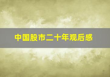 中国股市二十年观后感