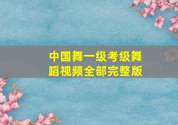 中国舞一级考级舞蹈视频全部完整版