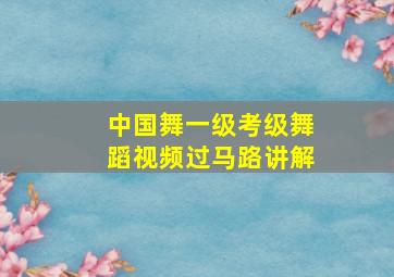 中国舞一级考级舞蹈视频过马路讲解