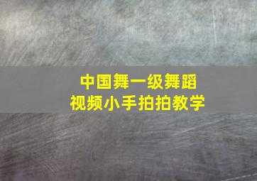 中国舞一级舞蹈视频小手拍拍教学