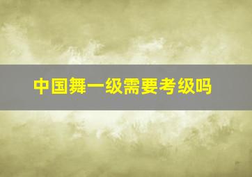 中国舞一级需要考级吗