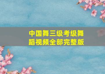 中国舞三级考级舞蹈视频全部完整版