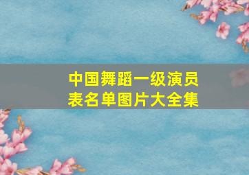 中国舞蹈一级演员表名单图片大全集