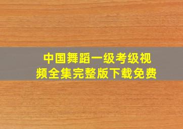 中国舞蹈一级考级视频全集完整版下载免费