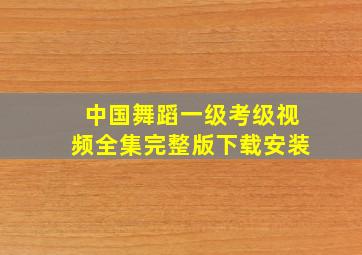 中国舞蹈一级考级视频全集完整版下载安装