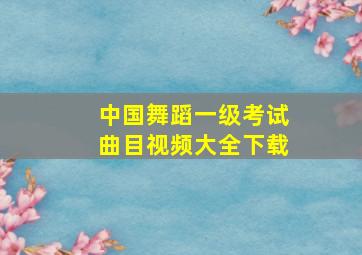 中国舞蹈一级考试曲目视频大全下载