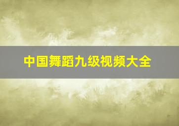 中国舞蹈九级视频大全