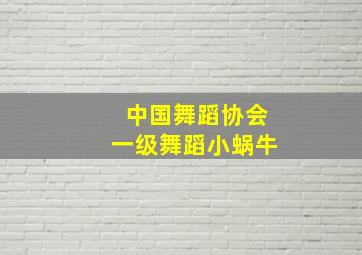 中国舞蹈协会一级舞蹈小蜗牛