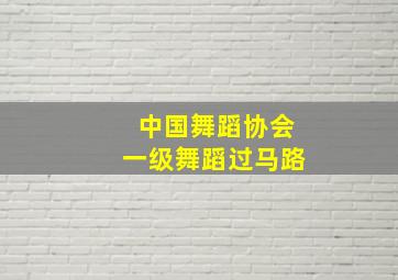 中国舞蹈协会一级舞蹈过马路