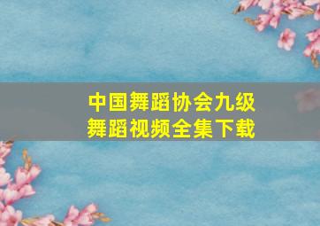 中国舞蹈协会九级舞蹈视频全集下载