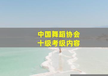 中国舞蹈协会十级考级内容