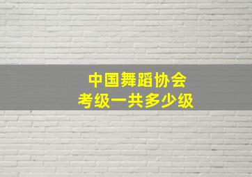 中国舞蹈协会考级一共多少级