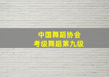 中国舞蹈协会考级舞蹈第九级