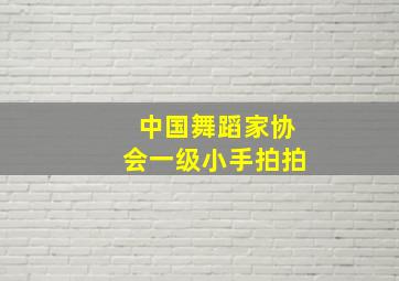 中国舞蹈家协会一级小手拍拍