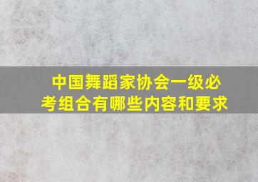 中国舞蹈家协会一级必考组合有哪些内容和要求