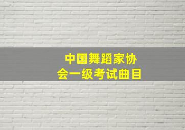 中国舞蹈家协会一级考试曲目