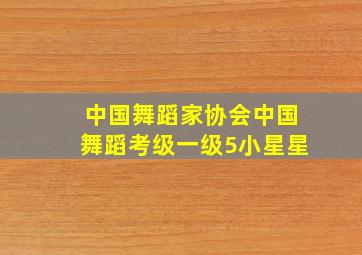 中国舞蹈家协会中国舞蹈考级一级5小星星