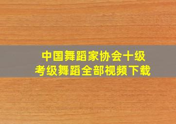 中国舞蹈家协会十级考级舞蹈全部视频下载