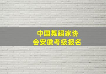 中国舞蹈家协会安徽考级报名