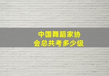 中国舞蹈家协会总共考多少级