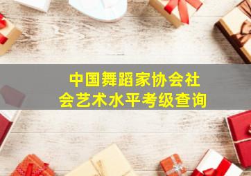 中国舞蹈家协会社会艺术水平考级查询