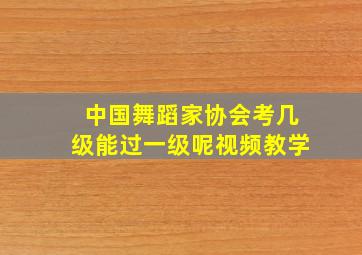 中国舞蹈家协会考几级能过一级呢视频教学