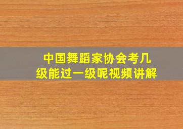 中国舞蹈家协会考几级能过一级呢视频讲解