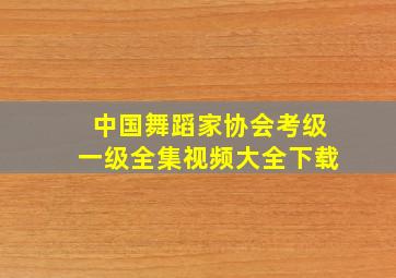 中国舞蹈家协会考级一级全集视频大全下载