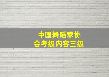 中国舞蹈家协会考级内容三级