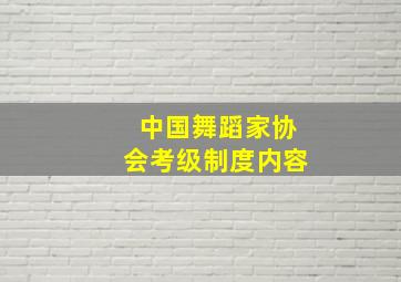 中国舞蹈家协会考级制度内容