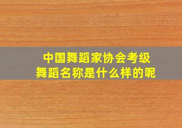 中国舞蹈家协会考级舞蹈名称是什么样的呢