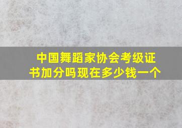 中国舞蹈家协会考级证书加分吗现在多少钱一个