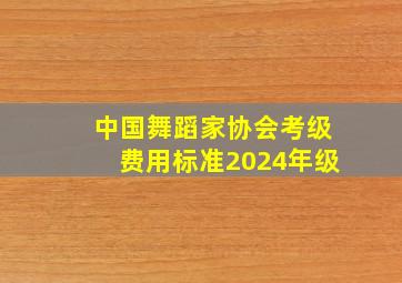 中国舞蹈家协会考级费用标准2024年级