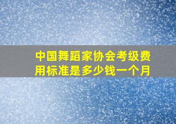 中国舞蹈家协会考级费用标准是多少钱一个月