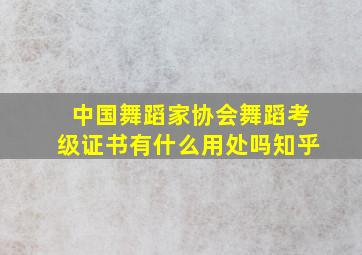 中国舞蹈家协会舞蹈考级证书有什么用处吗知乎